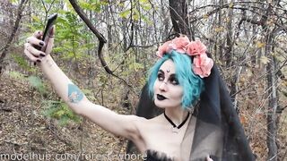 Halloween Cosplayes lány fenékbe kurelva