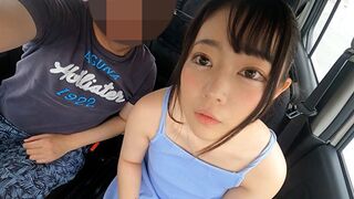 Gigantikus szemek és apró test! 147 cm-es osaka mini gádzsi leszopja és veri a dárdát vezetés közben